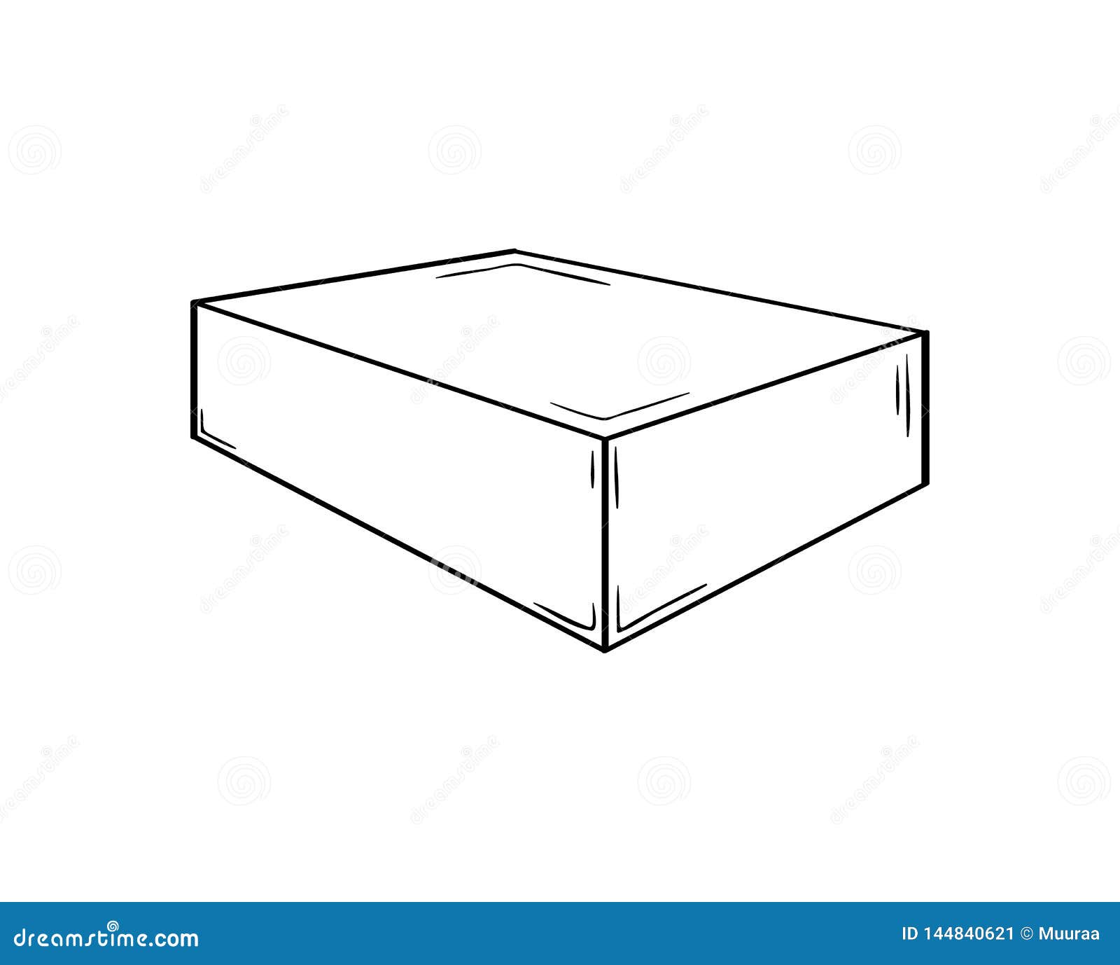 Small closed box sketch stock illustration Illustration of package   144840621