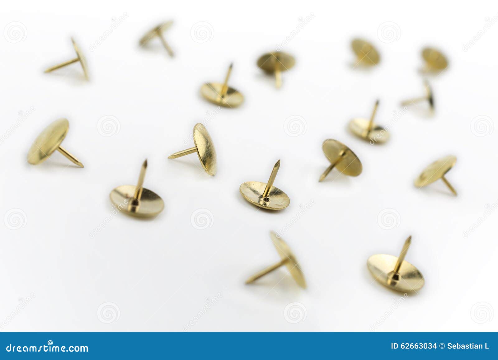 A Small Collection of Thumbtacks in a White Box #1 Stock Photo - Image ...