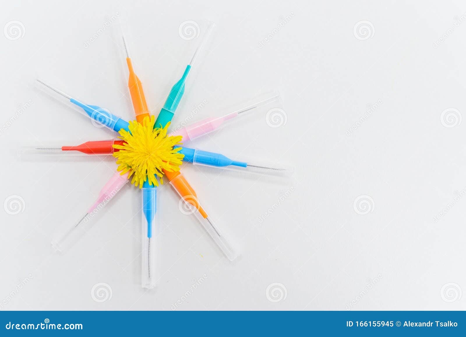 Small Colored Brushes for Cleaning Braces on Teeth Stock Image Image