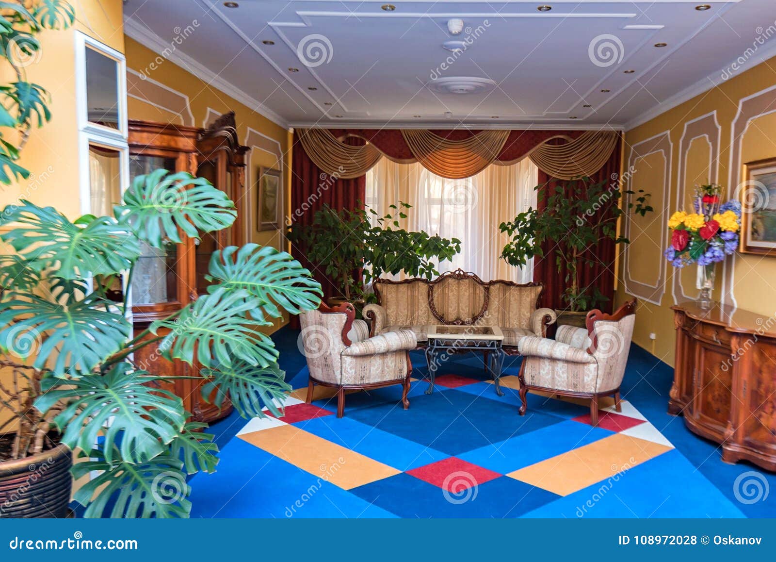 Small Colorful Cozy Hall In Modern Hotel Stock Photo Image