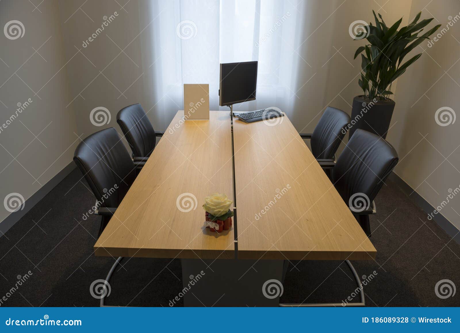 Small Conference Room with a Long Table and Chairs Stock Photo Image of conference, desk
