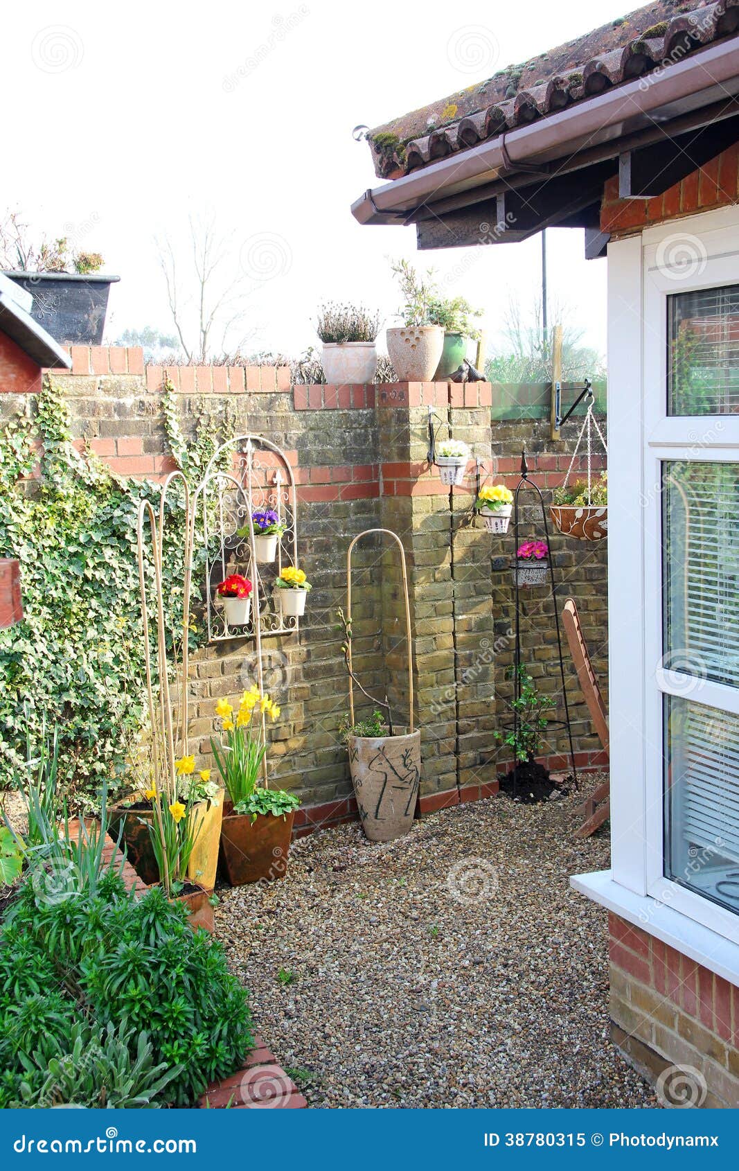 Small Cottage Courtyard Garden Stock Image - Image: 38780315