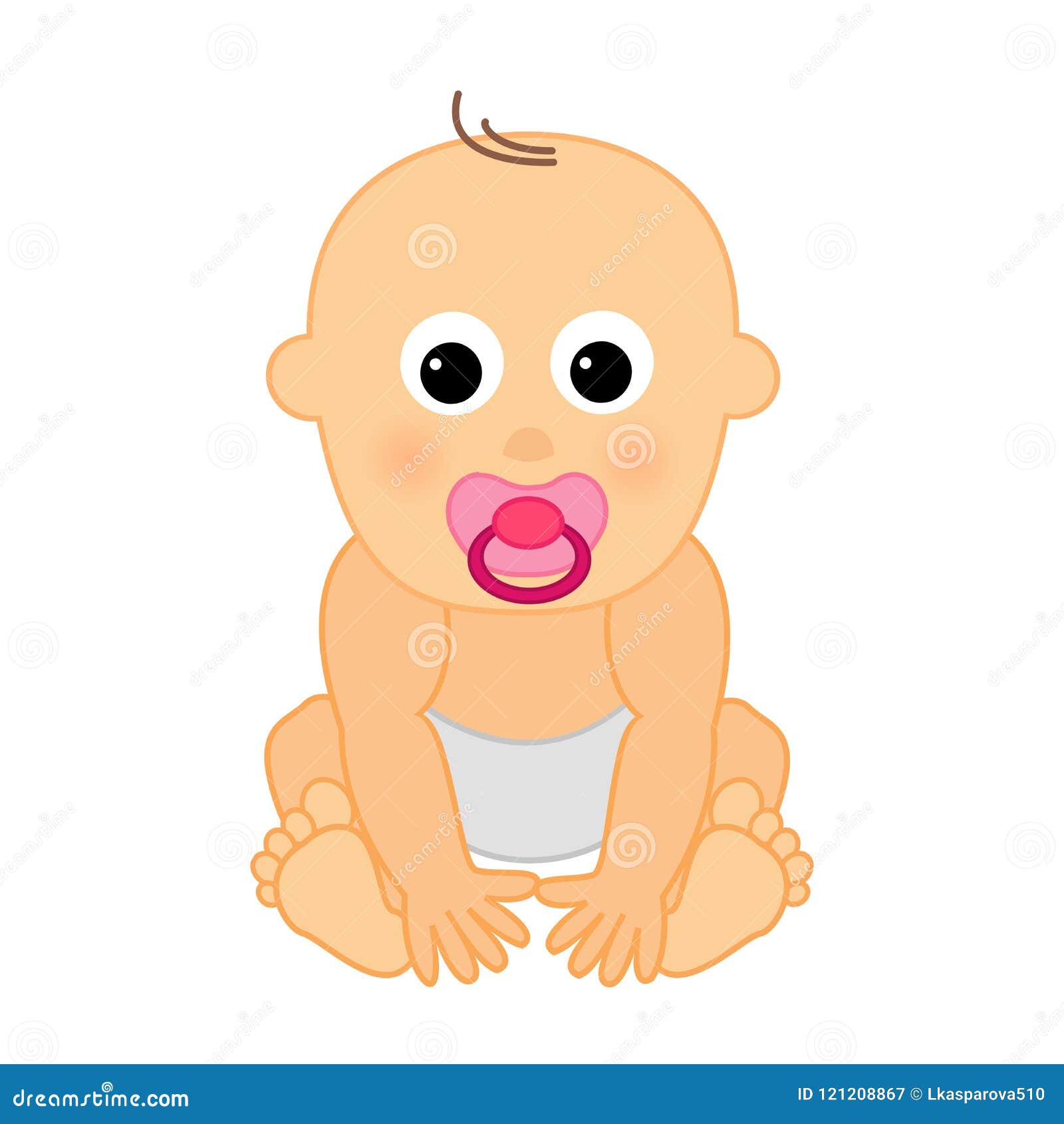 Small Cute Baby with Baby`s Dummy Stock Vector - Illustration of girl,  sweet: 121208867