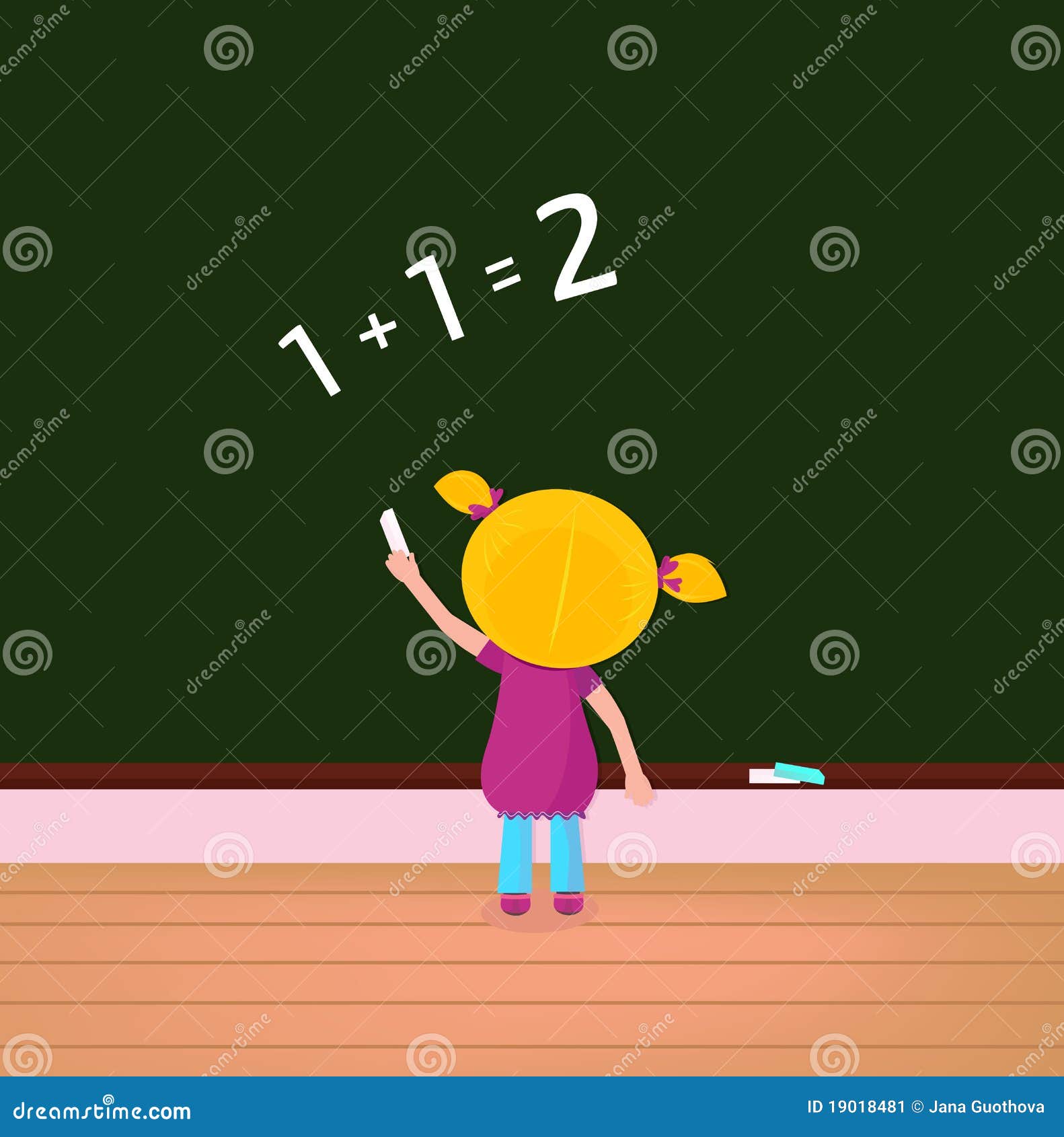 small cute kid math lesson school 19018481