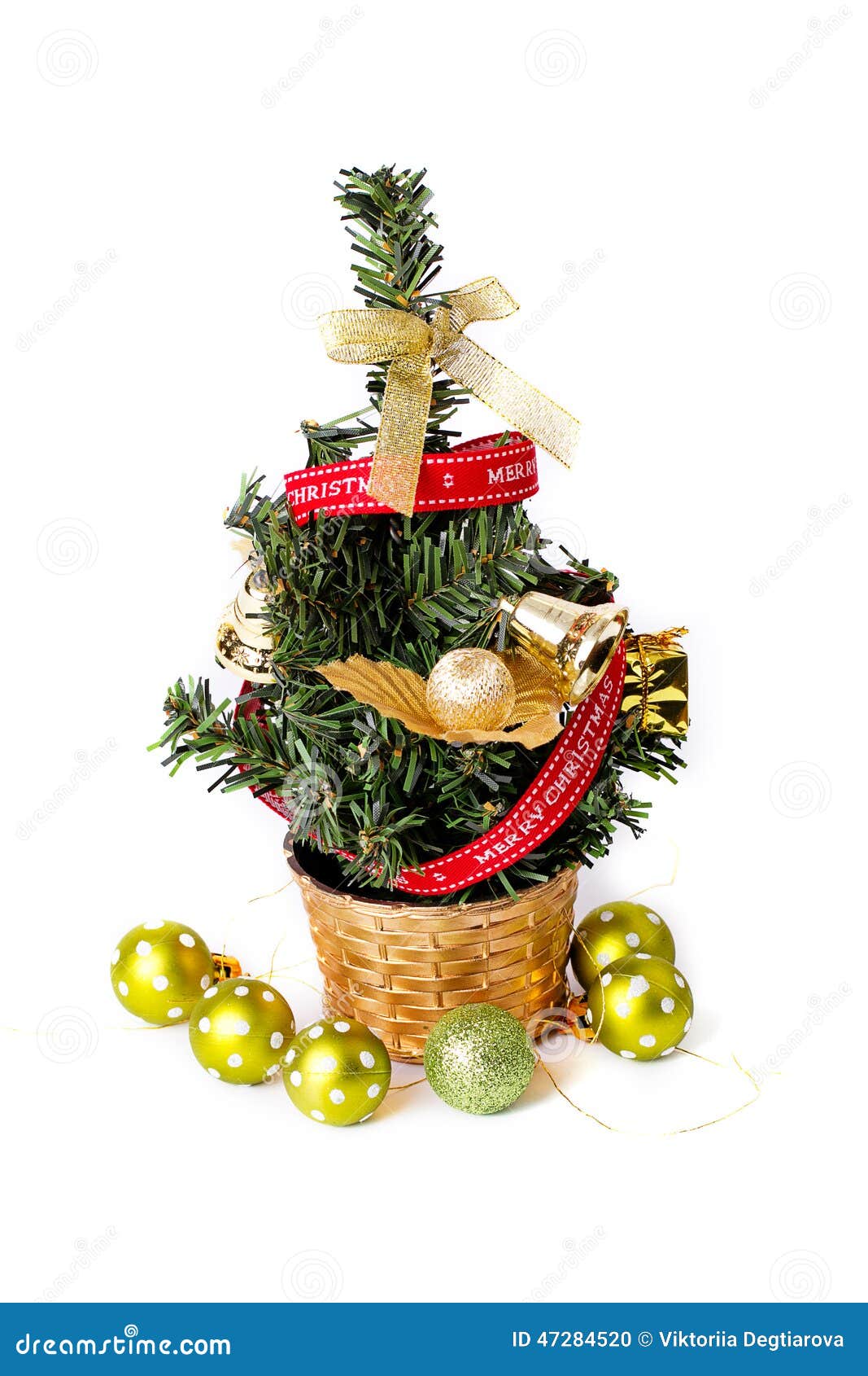 Small Decorative Christmas Tree Stock Photo Image of single, ball