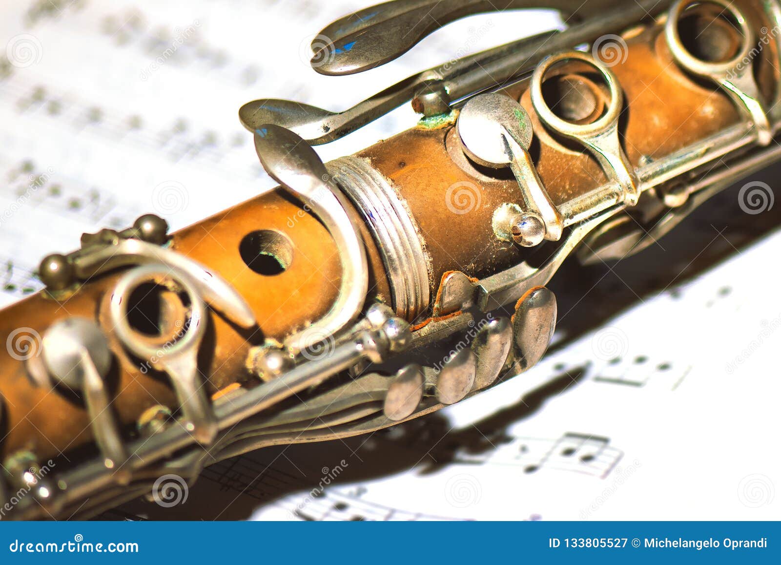 Small Detail of an Old on Musical Score Stock Image Image of