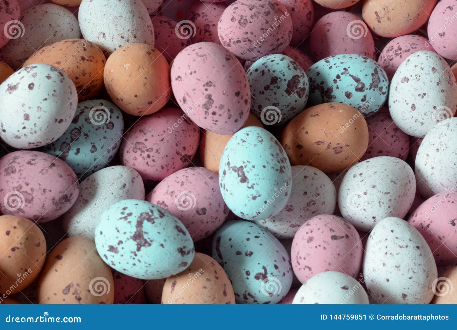 Small Eggs in Traditional Pastel Colors for Easter Stock Image Image