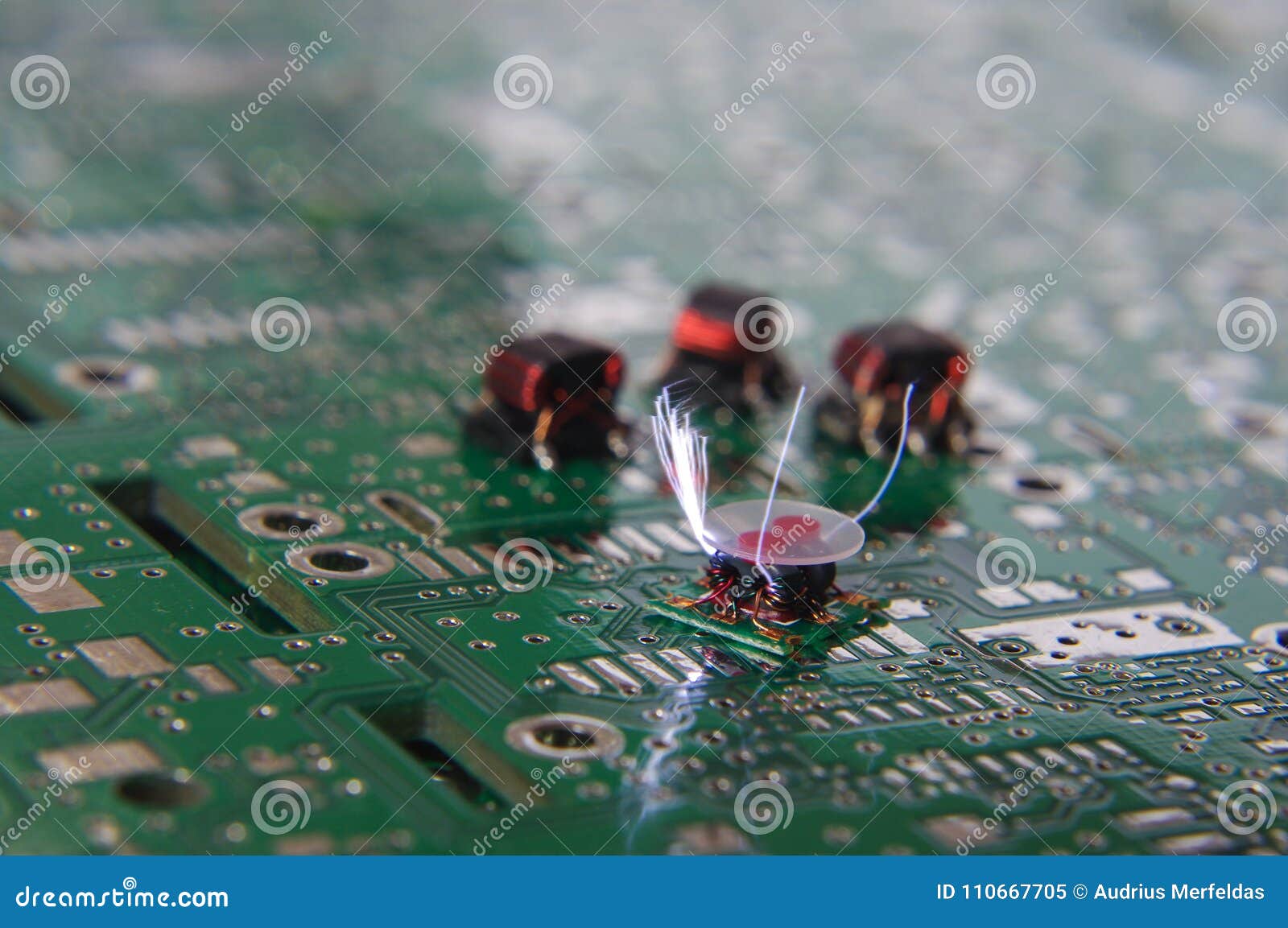 ESD Sparks Over RF Electronics Components Stock Image Image of high
