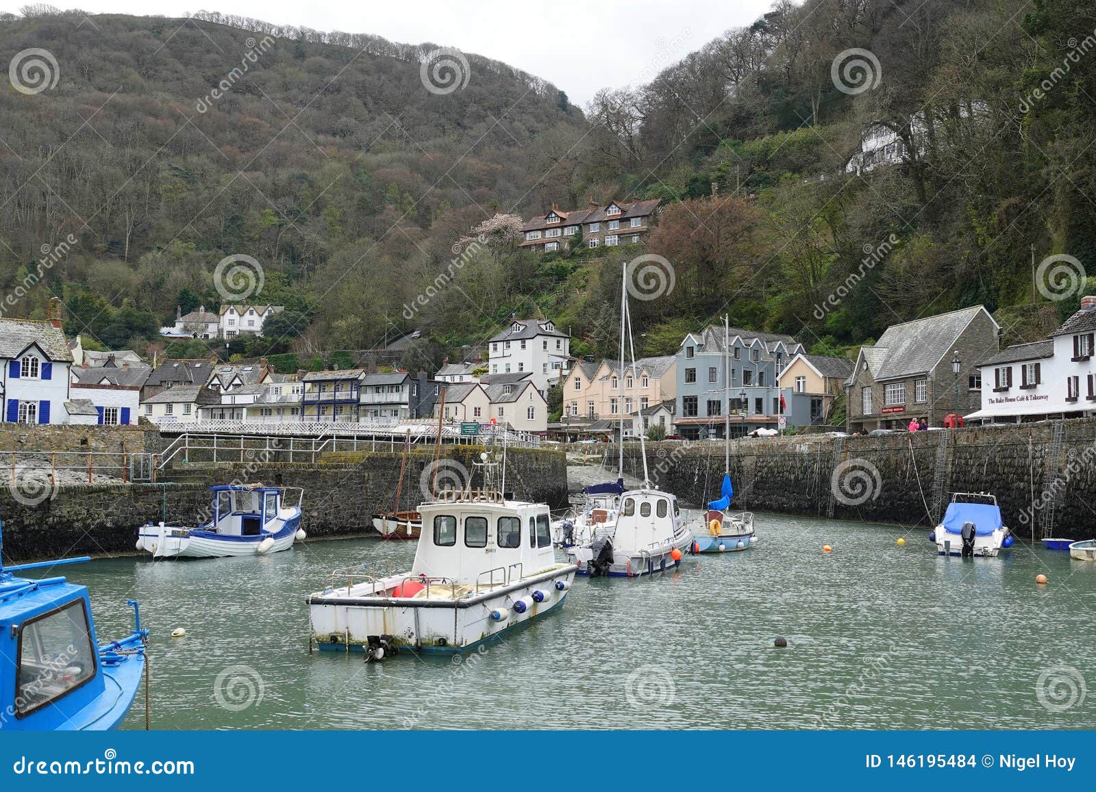 Small English Harbour And Fishing Boats Editorial Stock Image