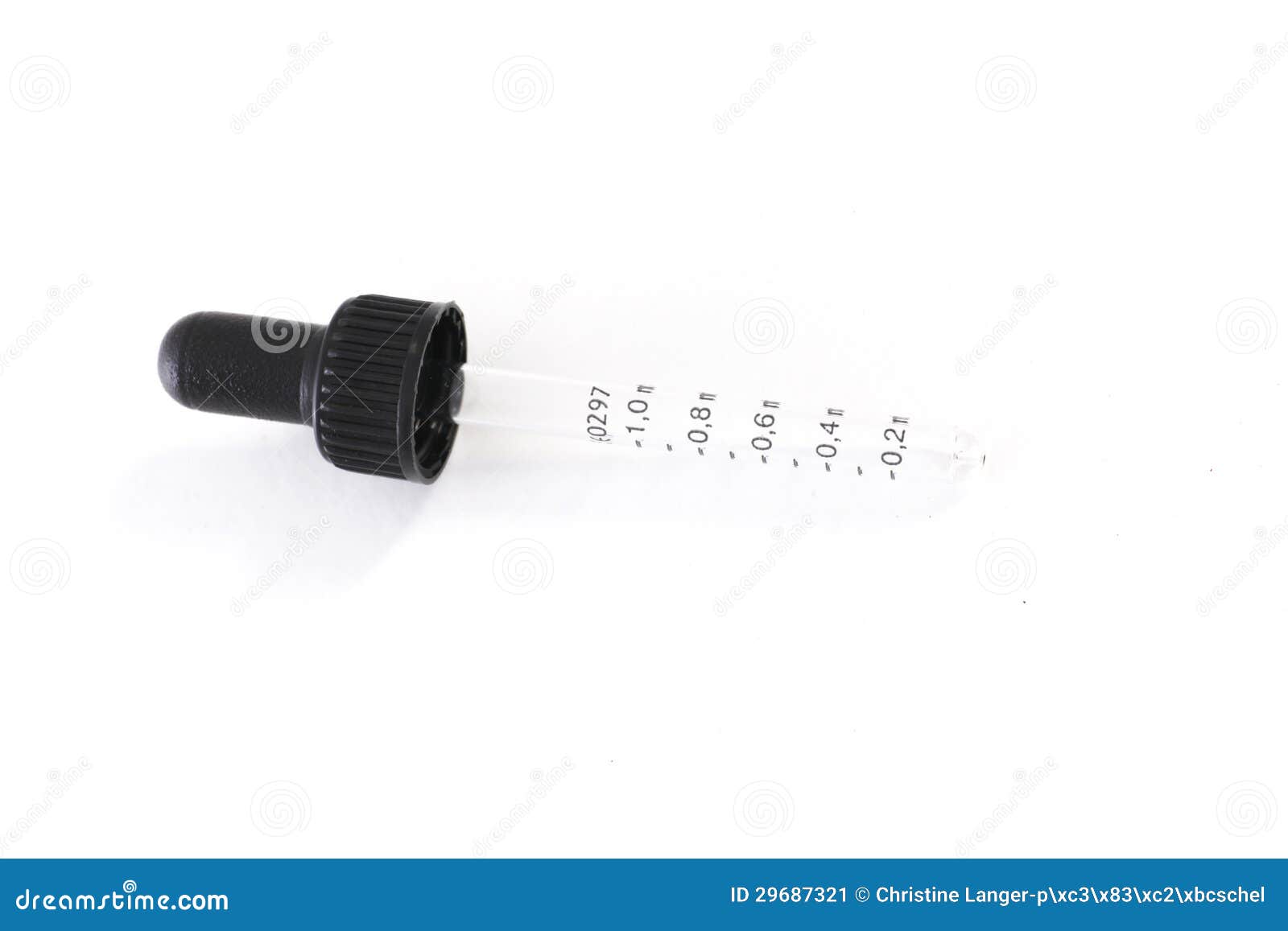 Small eye dropper dispenser with a a small graduated tube with a vacuum bulb for releasing liquid one drop at a time