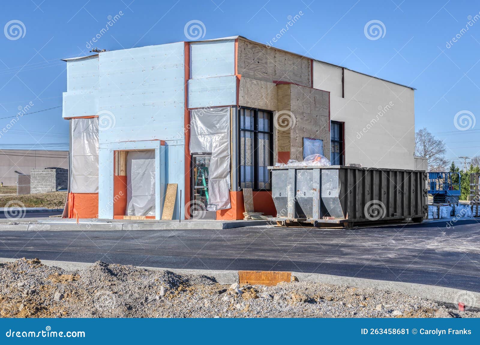 Small Fast Food Restaurant Under Construction Stock Image Image of