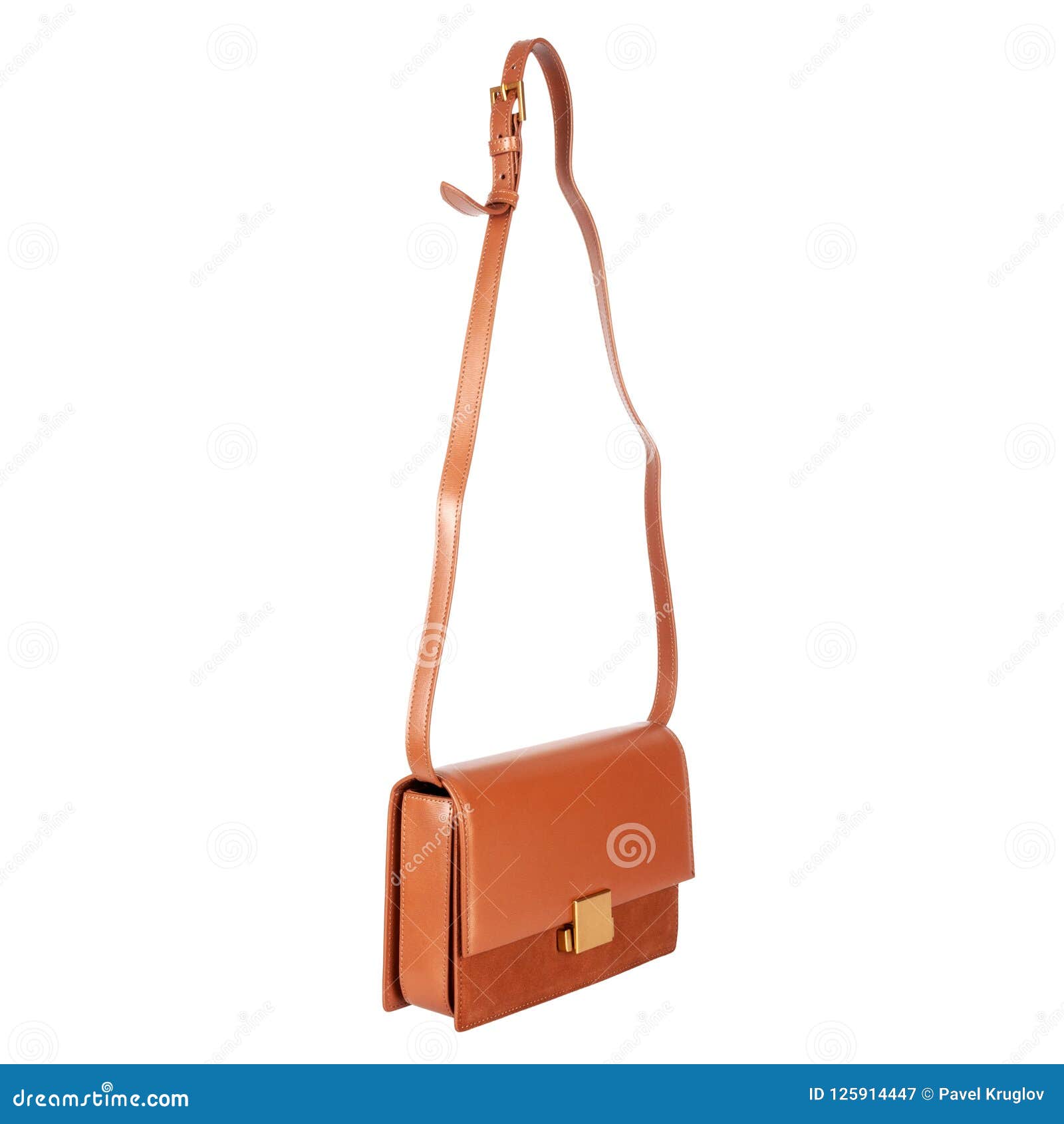 Small Female Orange Bag on a Long Strap Stock Image - Image of casual ...