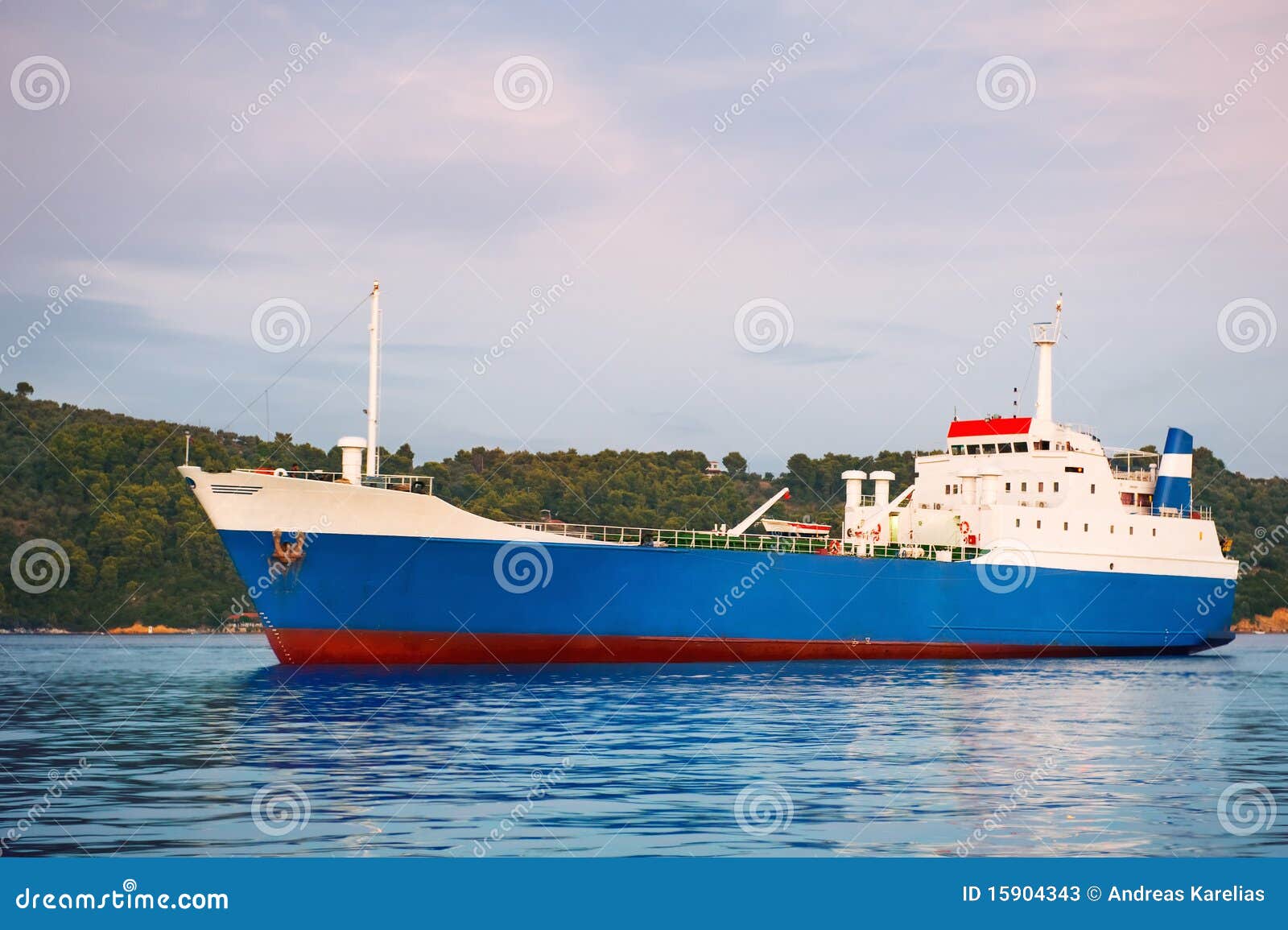 Small ferry cargo ship stock image. Image of industrial 