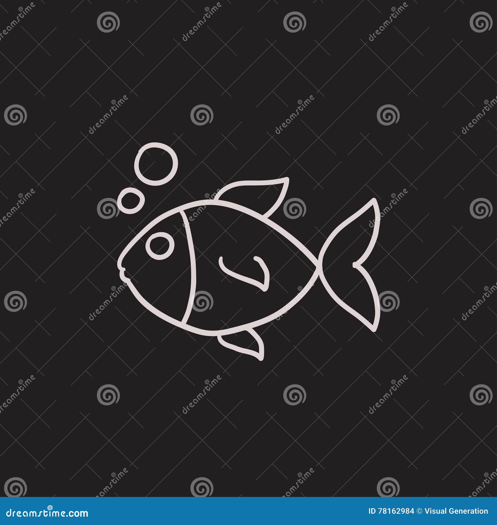 Small fish sketch icon., Stock vector