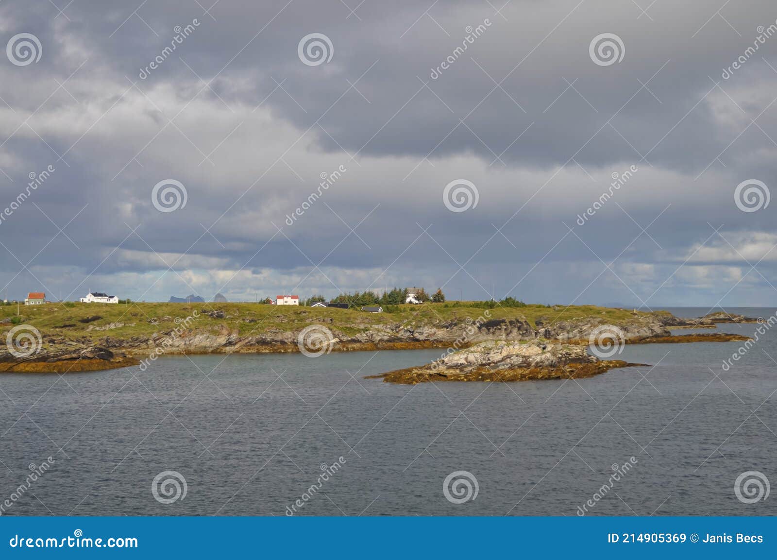 Small Fishermen Village on Island in Helgeland Archipelago in the ...