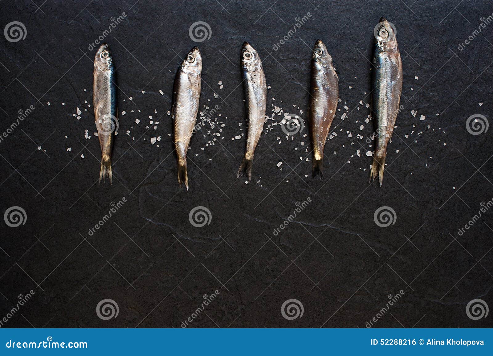 Small Fishes with Salt on the Table Stock Photo Image of small, fish