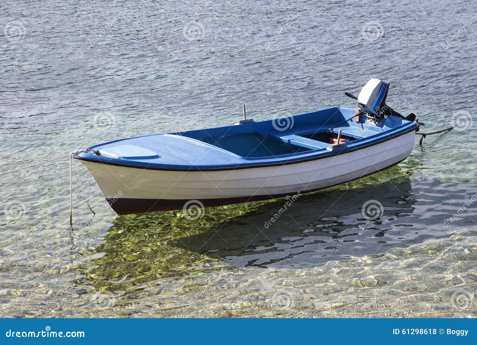 Small Fishing Boat on the Sea in a Summer Day Stock Photo - Image of  reflection, ocean: 61298618