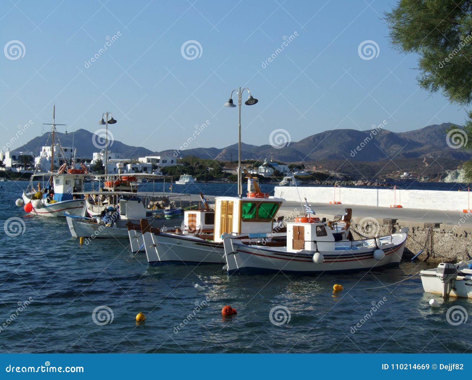 small and fishing boats in pollonia port