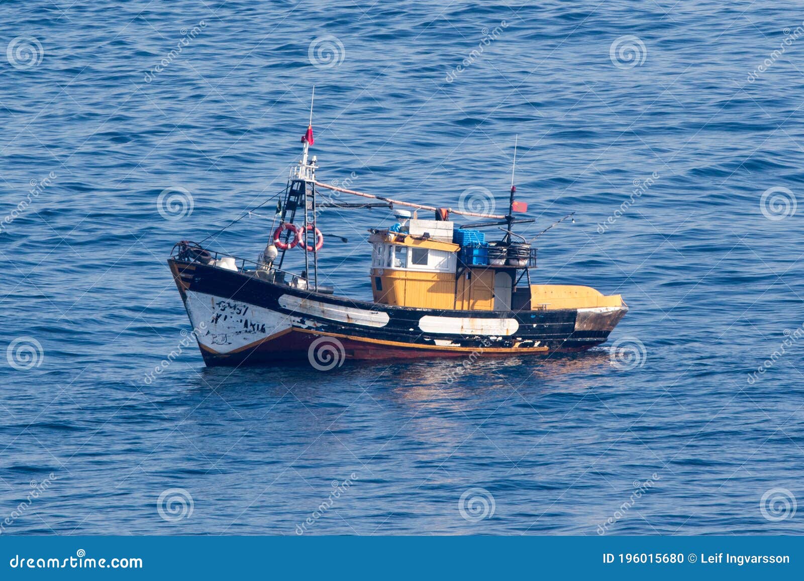 Fishingboat at the Strait of Gibraltar Editorial Image Image of