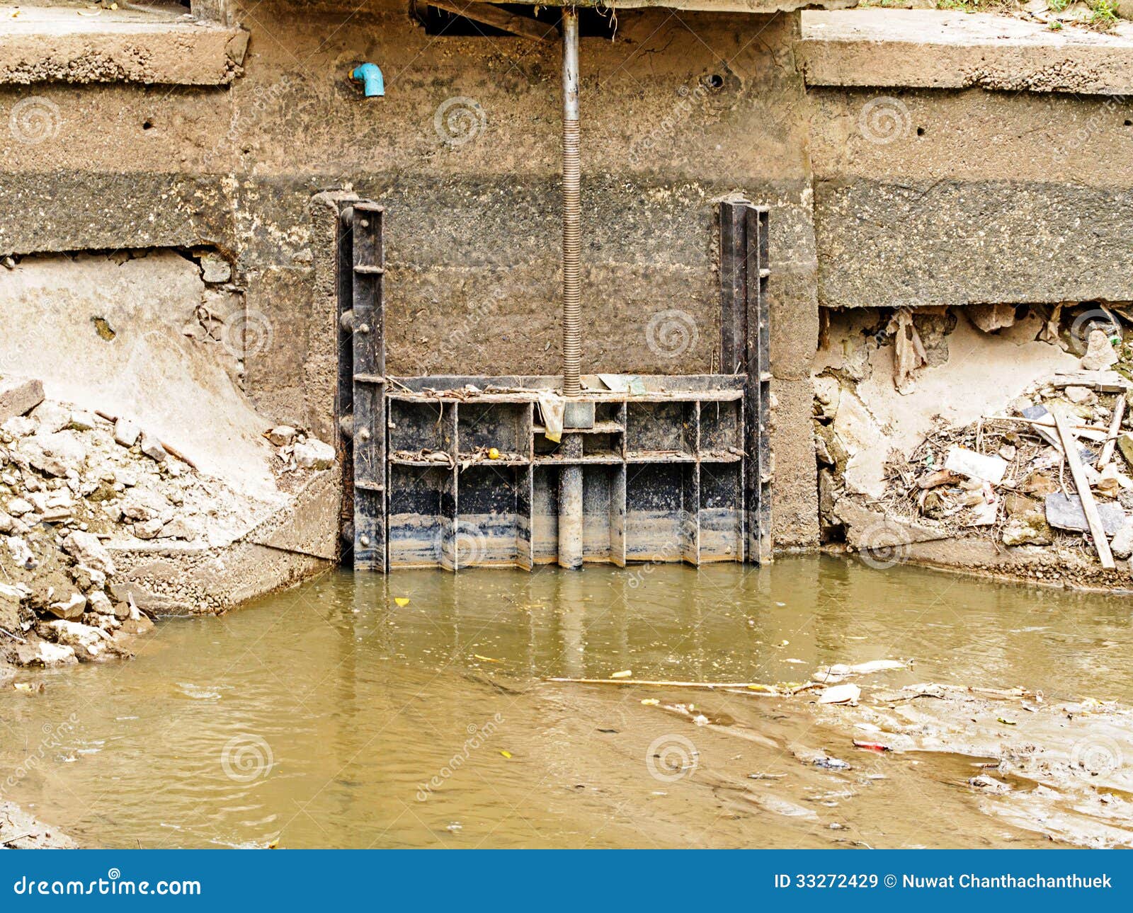 Small floodgate on the canal