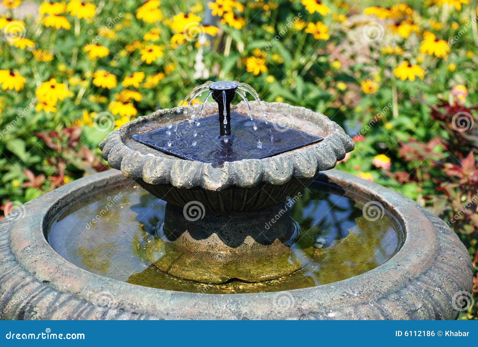 Small fountain. stock photo. Image of sprinkler, flower 6112186