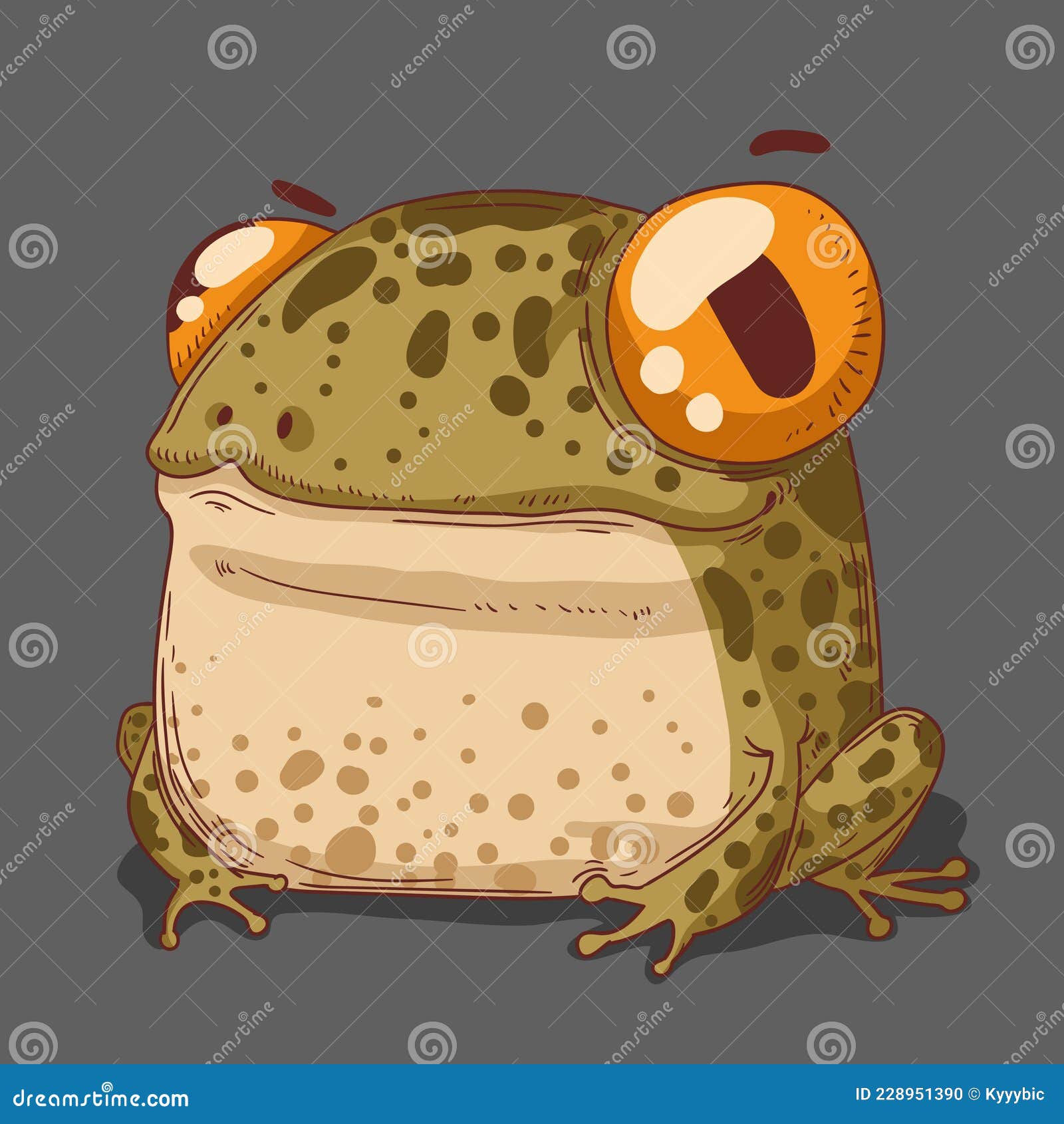 Small frog in the forest stock vector. Illustration of chip - 228951390