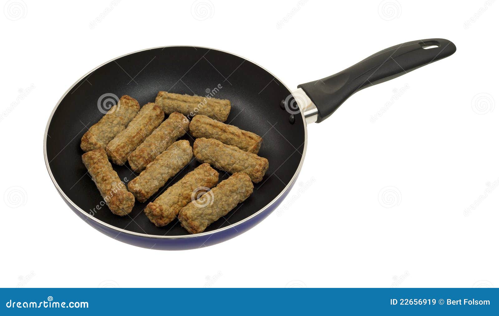 Small Frozen Sausages in Frying Pan Stock Image Image of appetizing