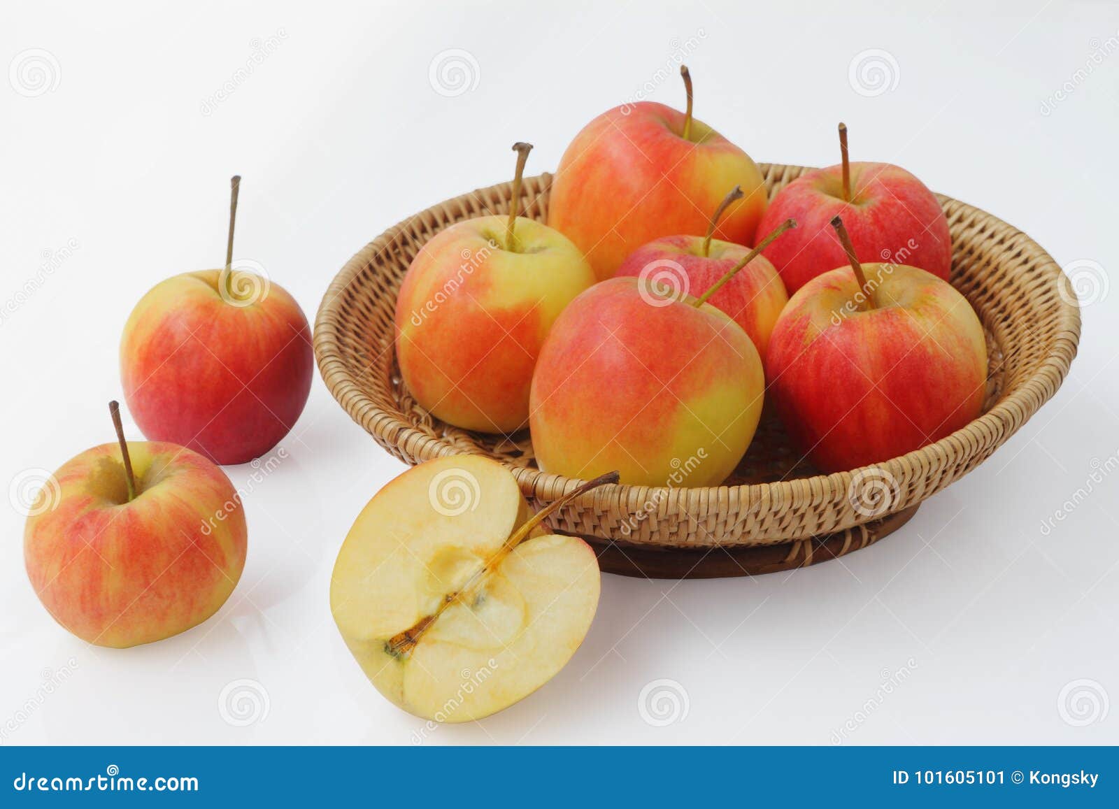 Small Gala Apple in Basket Over White Stock Image Image of fruit