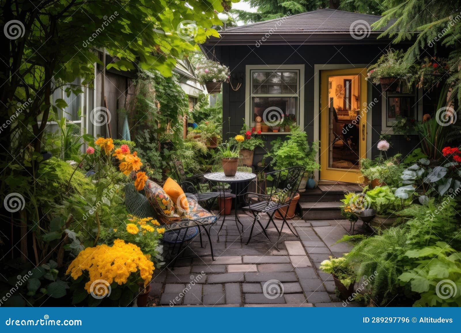 Small Garden Area Around a Tiny Home Stock Photo Image of outdoor