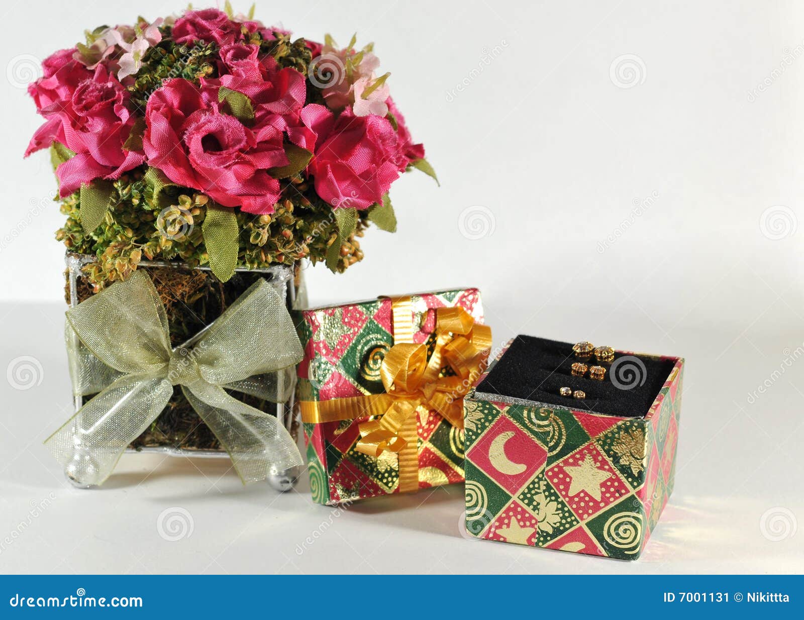 Small Gift Box with Earrings Stock Image Image of expensive, clear
