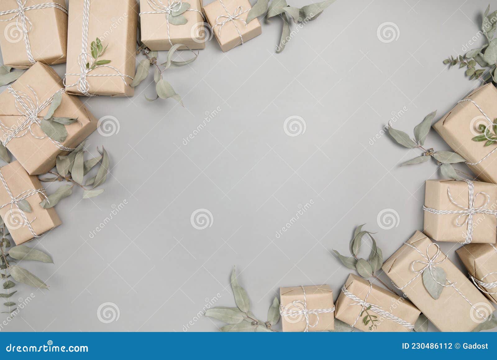 Small Gift Boxes on Solid Gray Background Stock Photo Image of