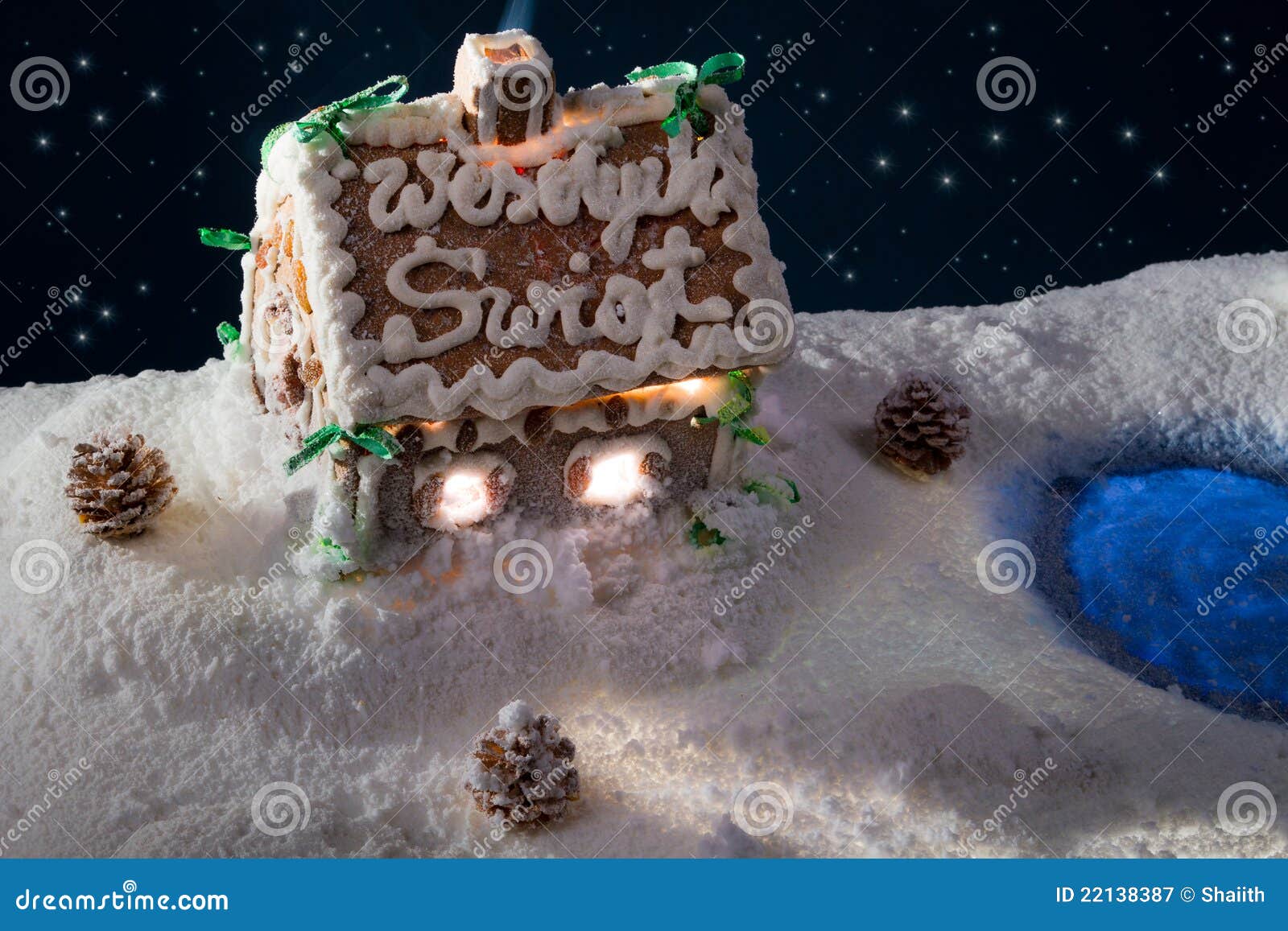 Small Gingerbread Cottage in at the Lake Stock Image Image of