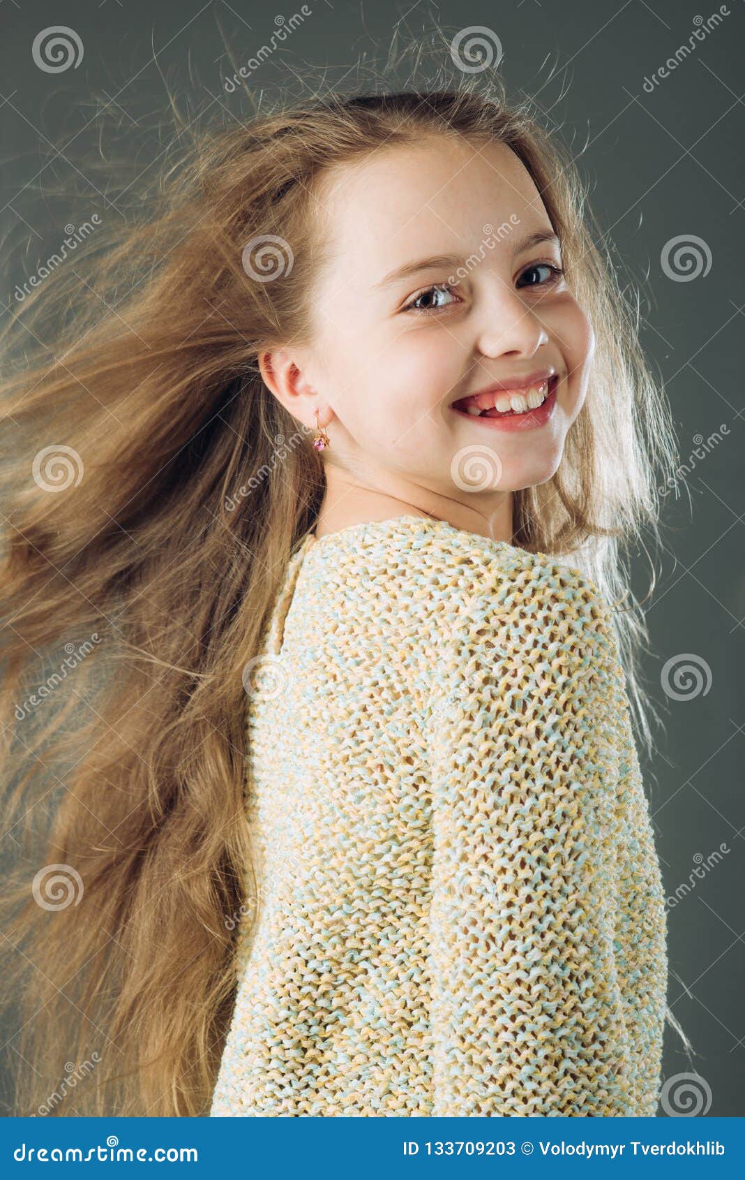 Small Girl with Long Hair. Childhood of Happy Kid. Beauty. Kid Hairdresser.  Skin and Hair Care Stock Image - Image of childhood, hair: 133709203