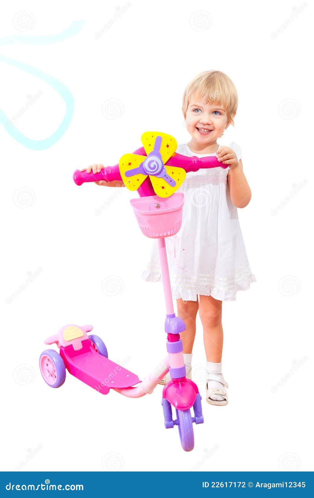 Small girl on scooter stock photo. Image of movemant 22617172