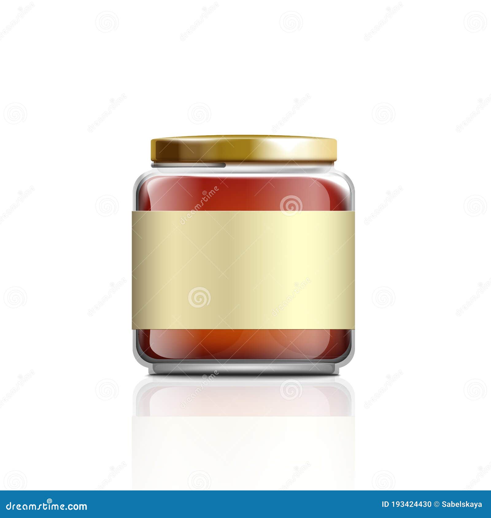 Download Small Glass Honey Jar Mockup With Blank Label Template ...