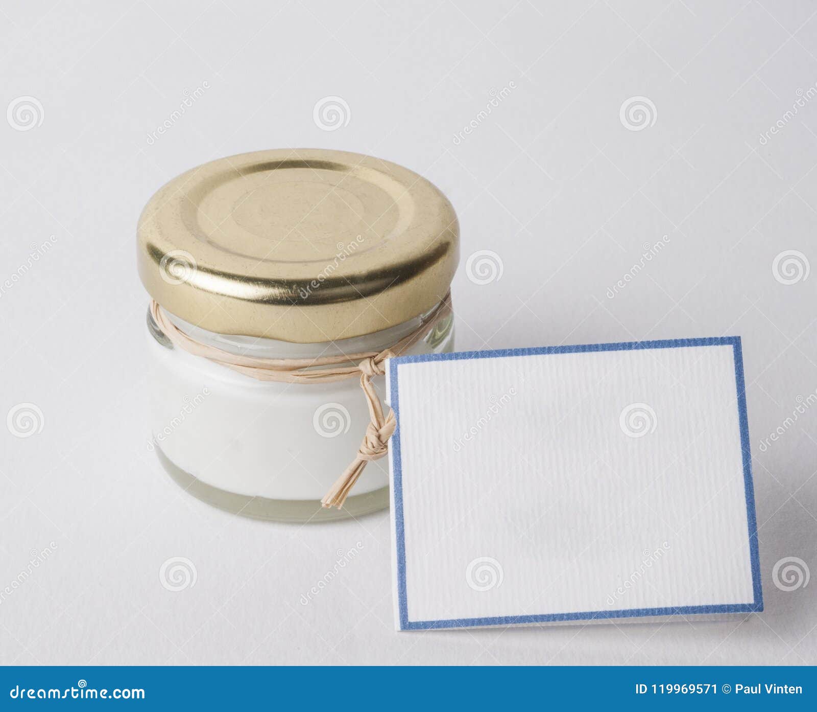 Small Glass Jar With Blank Label Isolated On White Stock Image Image