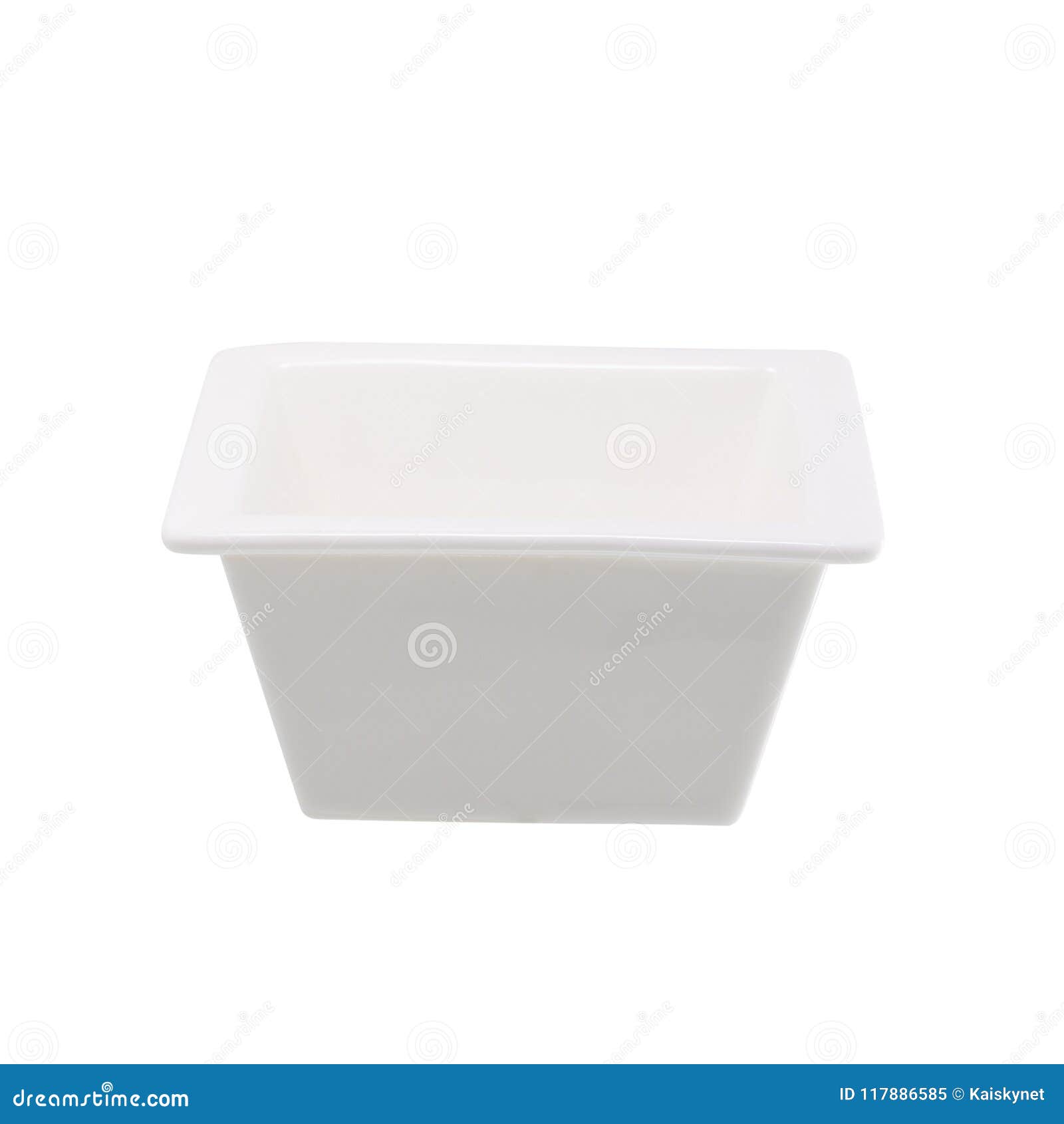 Small Glazed Ceramic Ramekin Isolated on White. Stock Image Image of