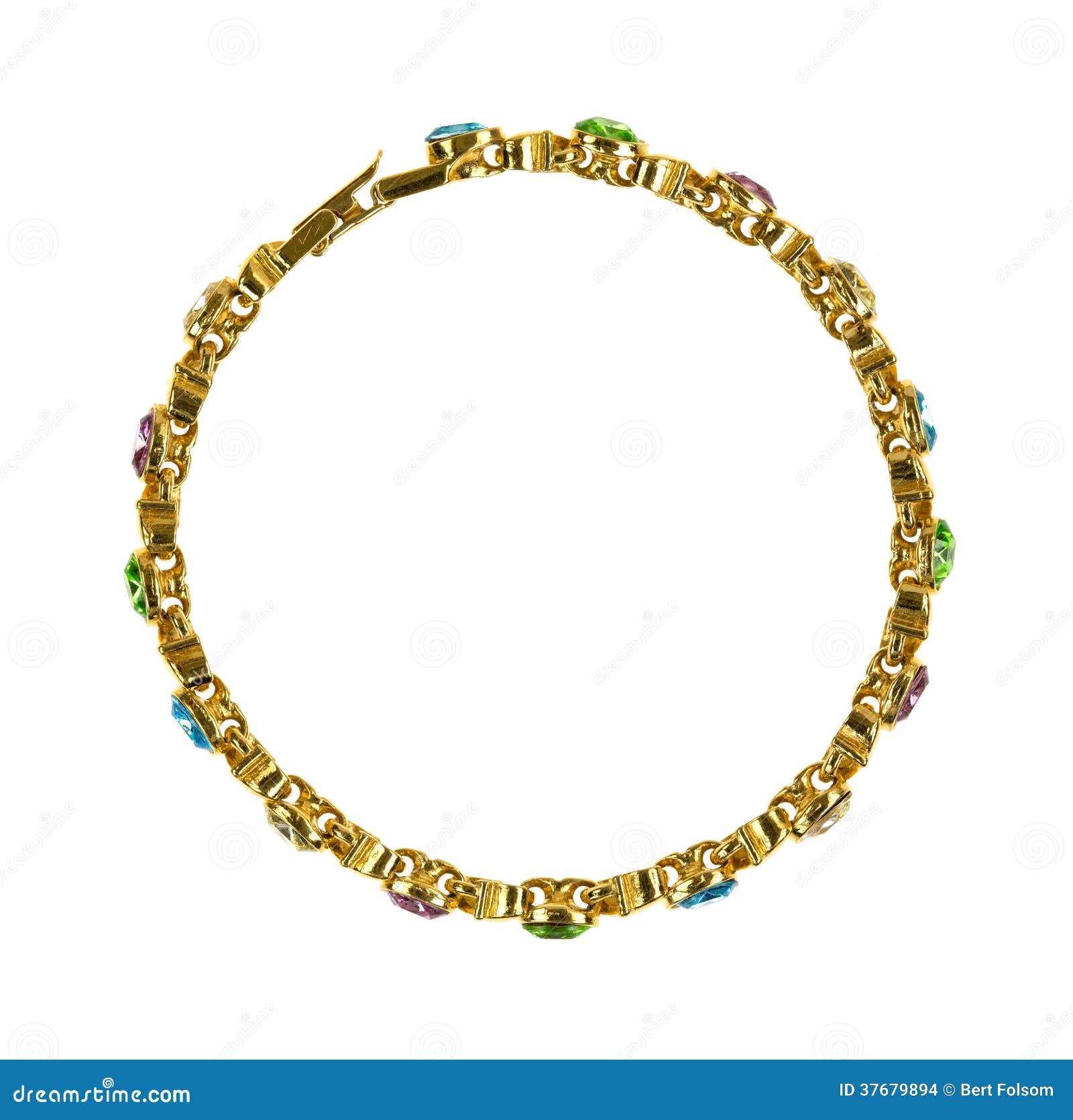 Small Gold Bracelet with Fake Gemstones Stock Photo Image of style