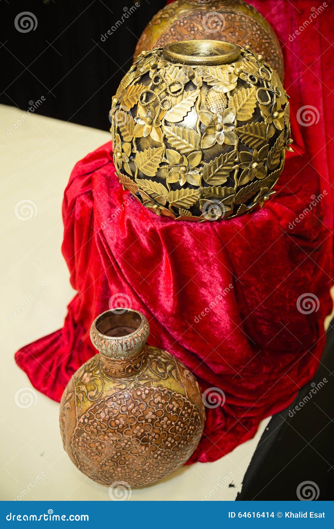 Small gold vases stock photo. Image of decoration, metal 64616414