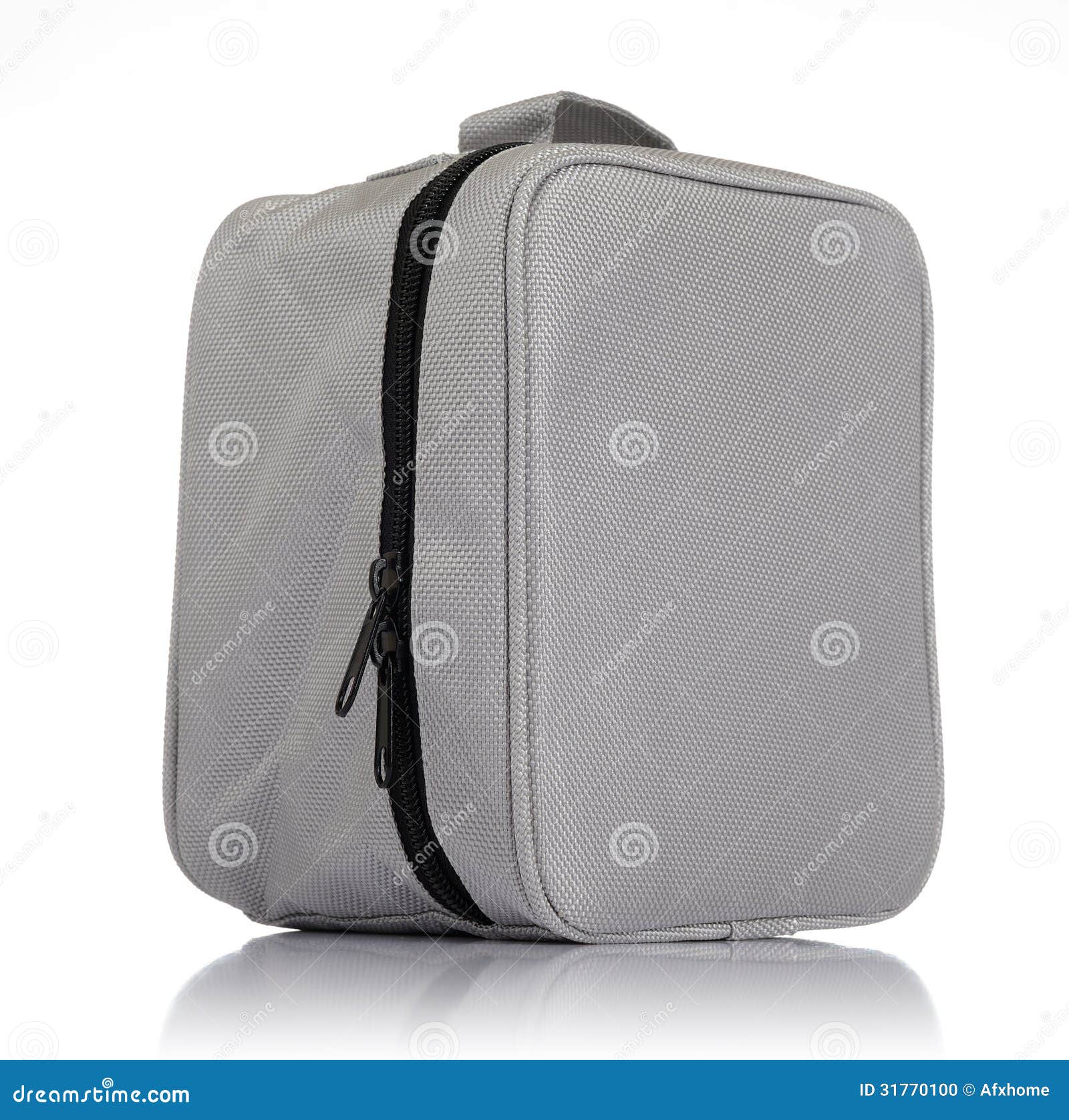 Small Gray Bag with Zipper on White Stock Photo Image of white