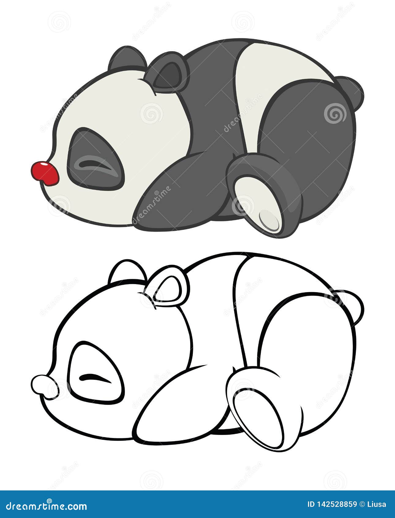 Vector Illustration of a Cute Cartoon Character Panda for You Design and  Computer Game. Coloring Book Outline Set Stock Vector - Illustration of  coloring, game: 142528859