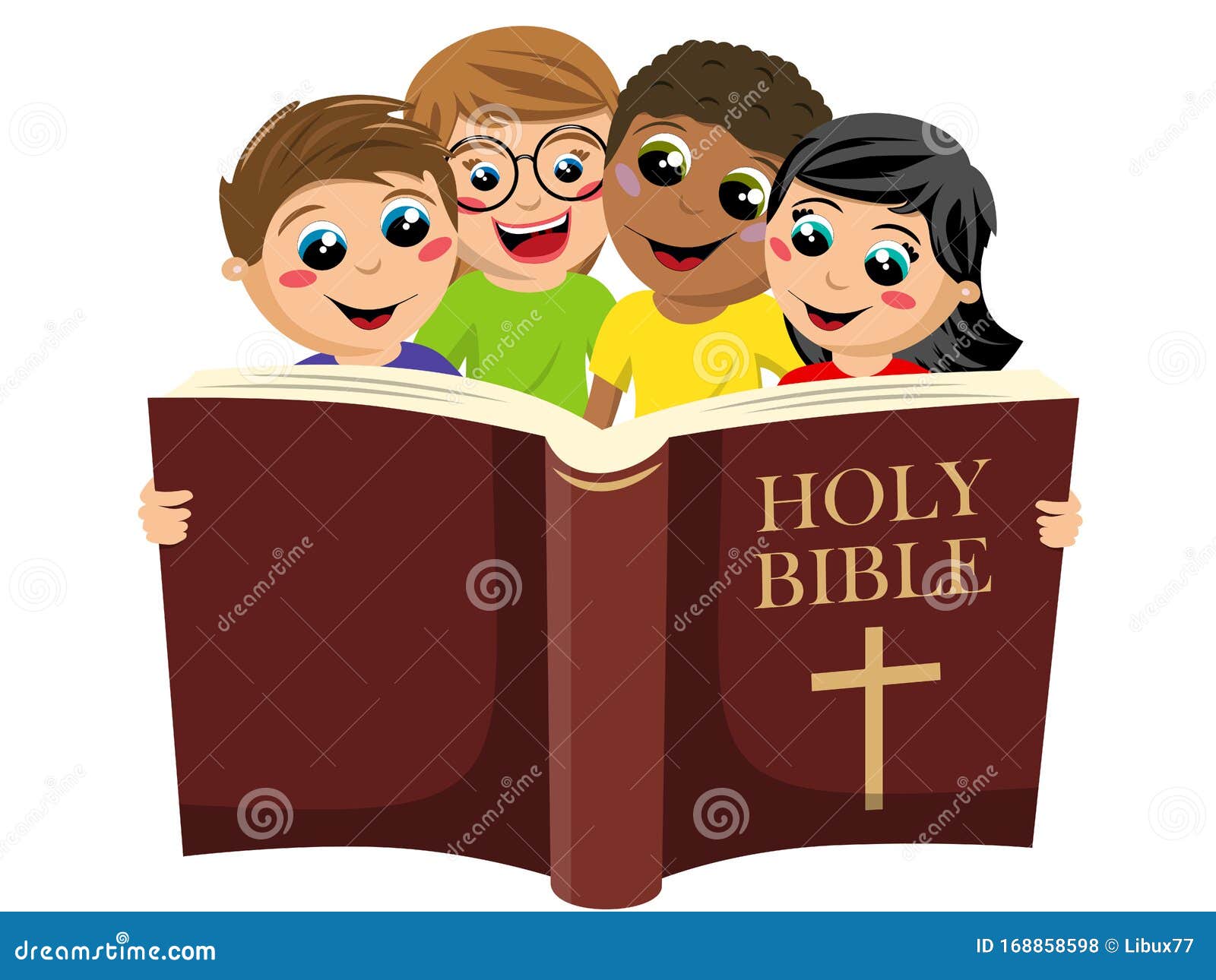 Kids Reading Bible Cartoon