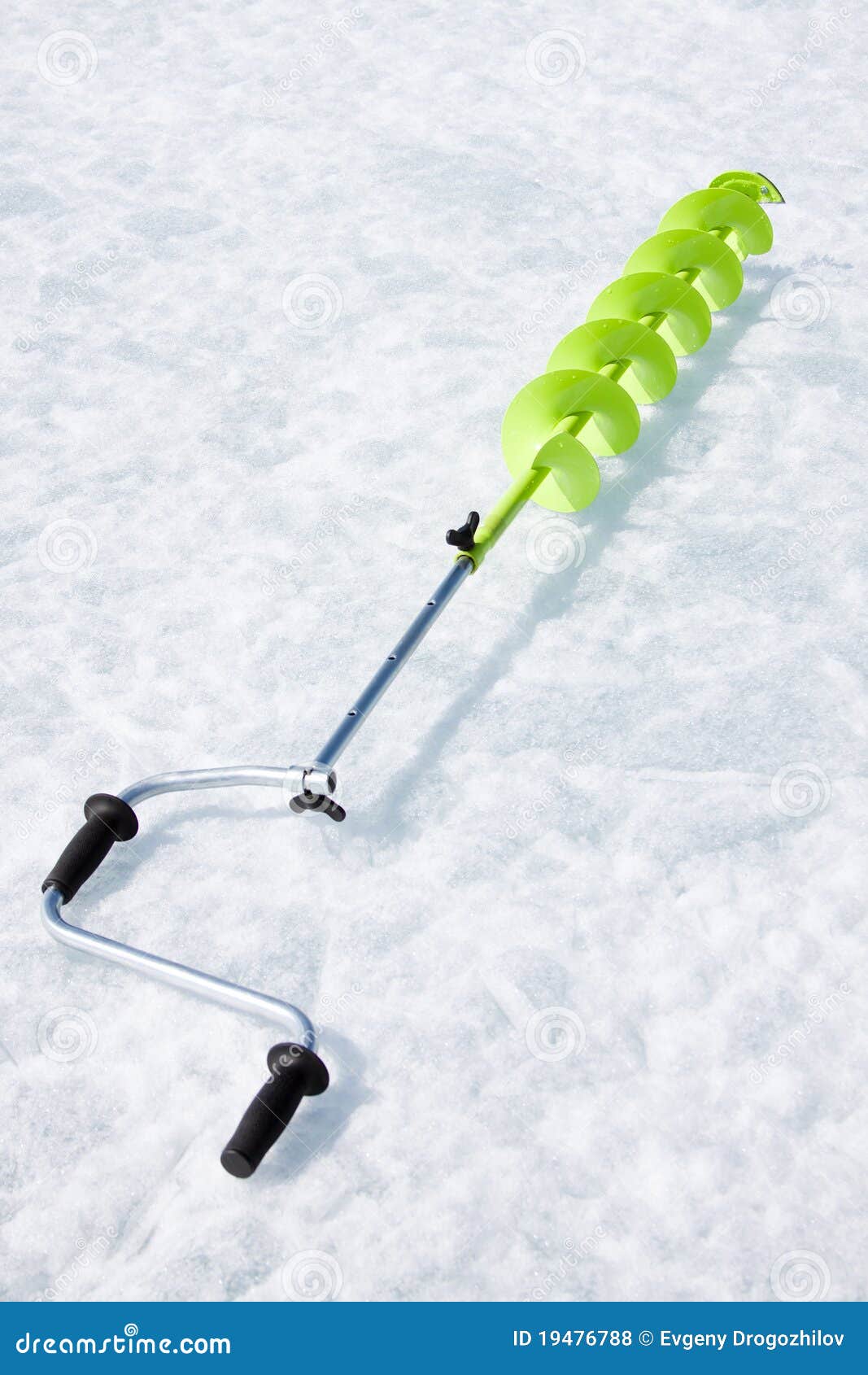 Small Hand Operated Ice Auger Stock Photo Image of green, tool 19476788