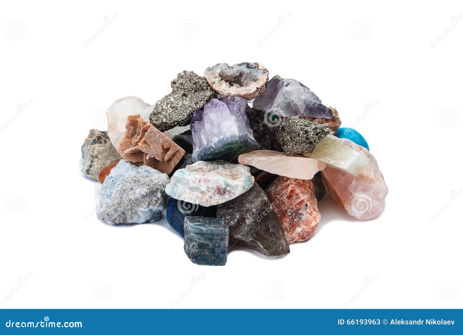 small handful of samples of rocks, minerals