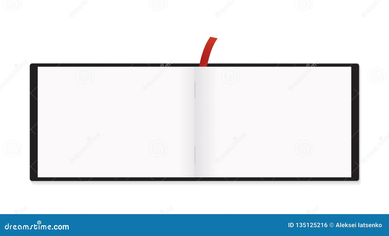 Download A5 Horizontal Notepad Red Bookmark Mockup Isolated Stock ...
