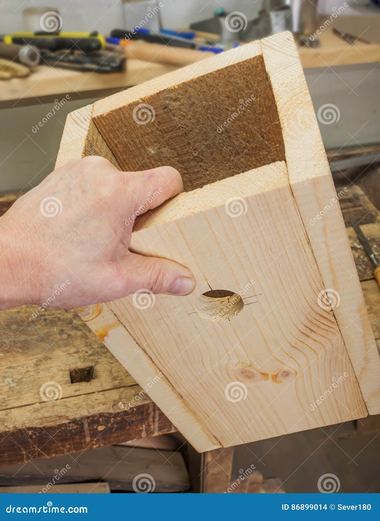 Small House for Birds is Made of Planks Stock Photo Image of spring