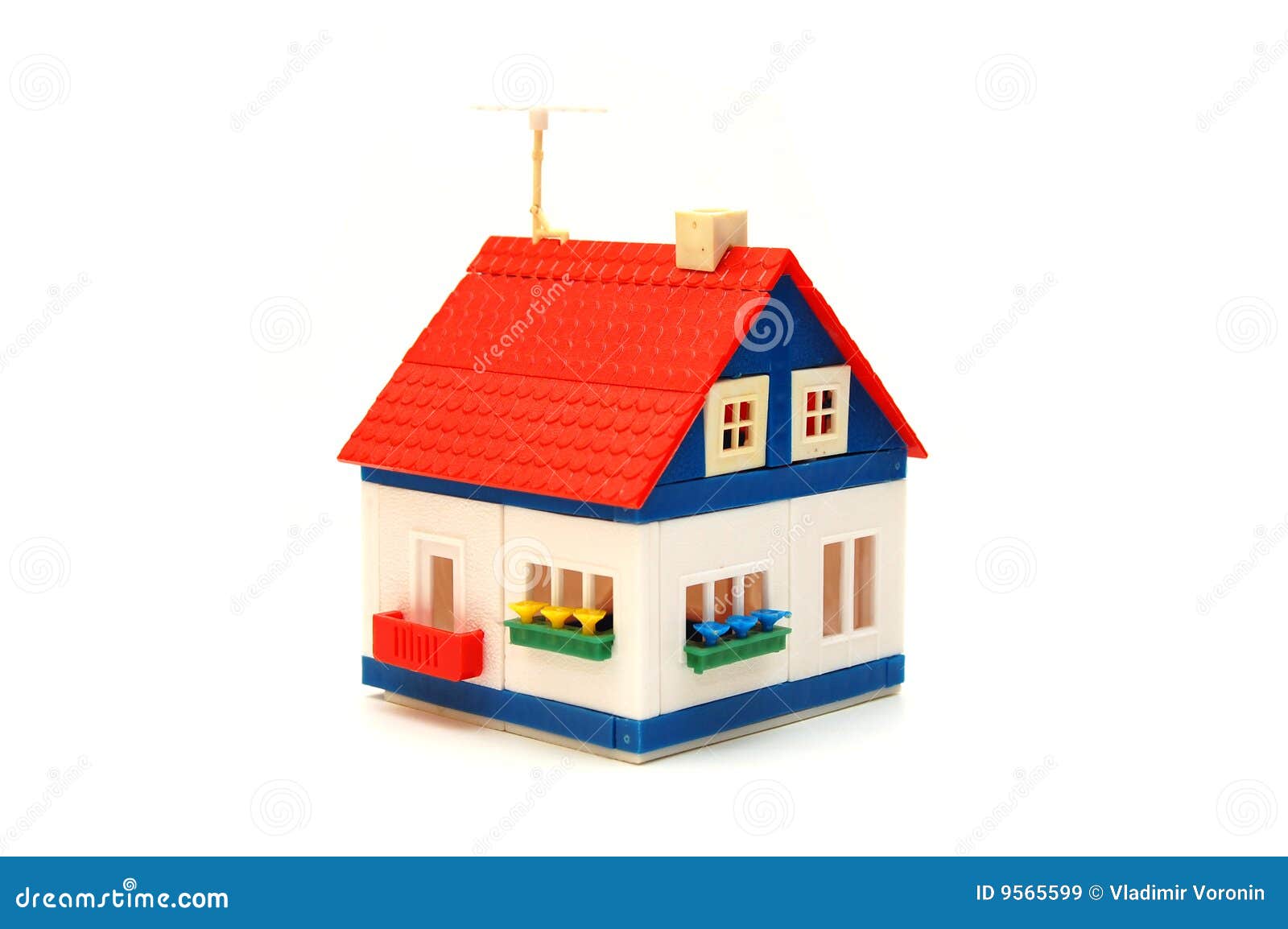 small house constructed of toy blocks