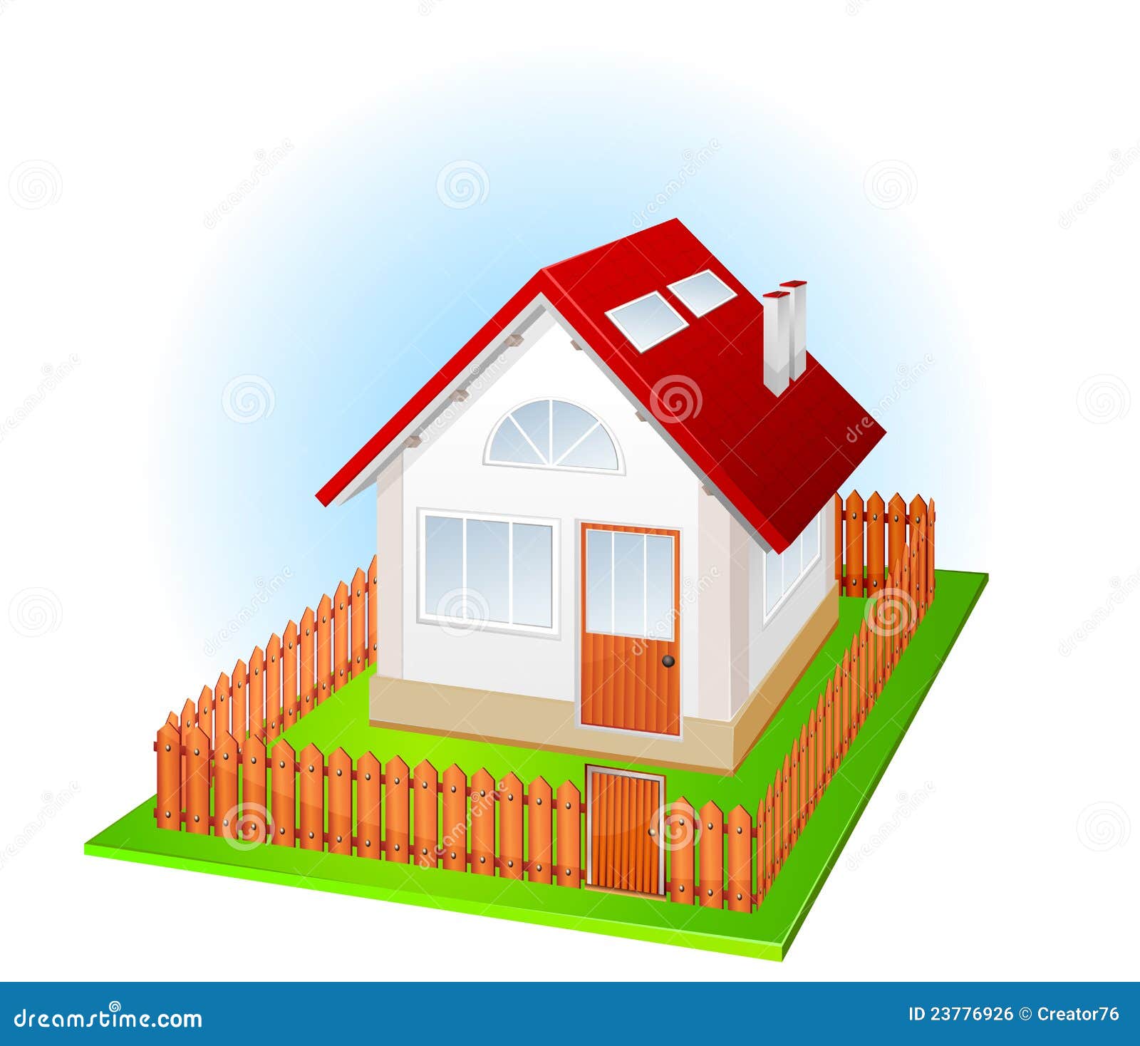 Small house with fence stock vector Illustration of 