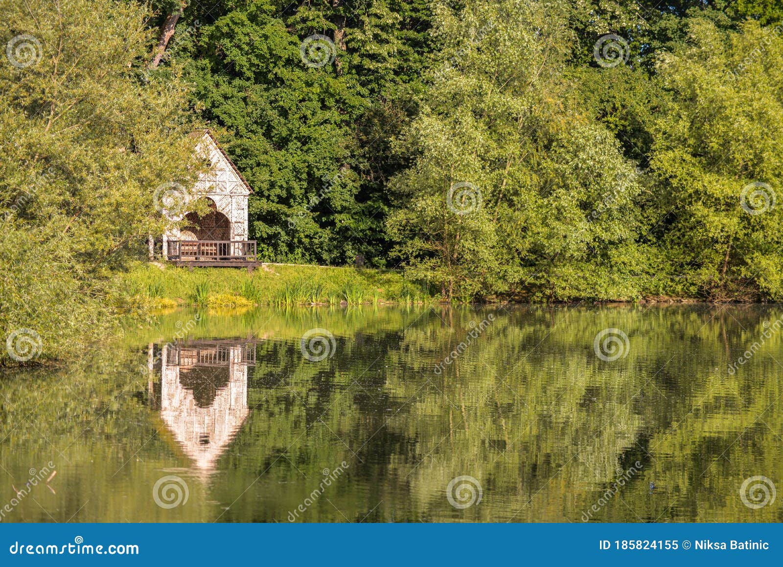 a small house by the lake