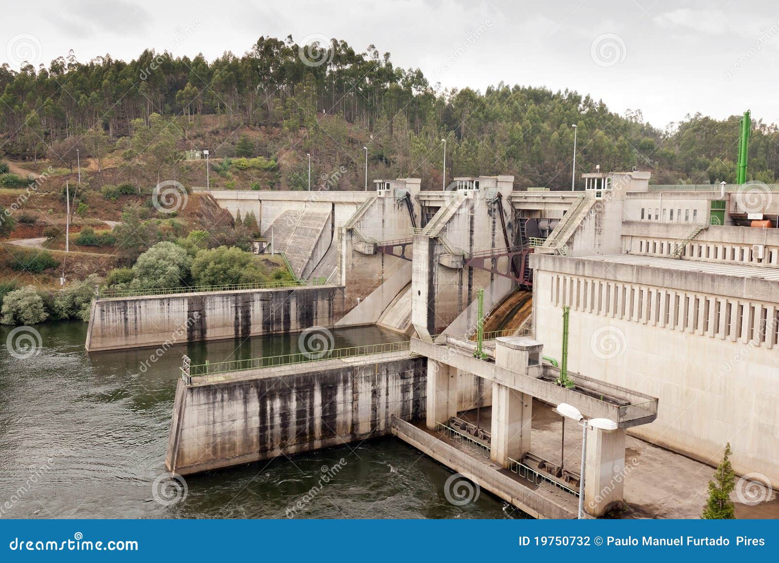 Small Hydro Power Plant Against Woods Stock Photo Image of flow